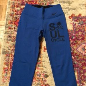 SoulCycle x Nike blue crop leggings size S